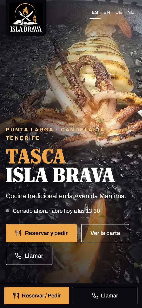 Demo para Tasca Isla Brava en el móvil