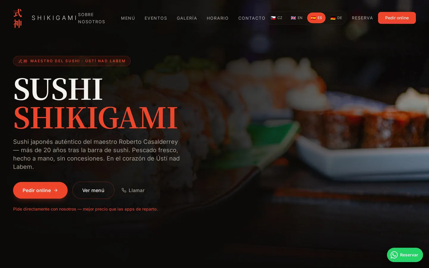 Web de Sushi Shikigami en el ordenador